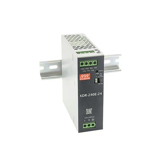 Fuente de poder 220V AC a 12V DC 20A 240W (para riel DIN) Industrial Ultra Slim XDR-240E-12 Mean Well
