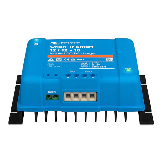  Cargador de baterías Litio DC-DC 12V a 12V 18A con detección de motor en marcha, bluetooth y aislamiento galvánico Orion-Tr Smart 12/12-30 Victron (conversor & regulador)