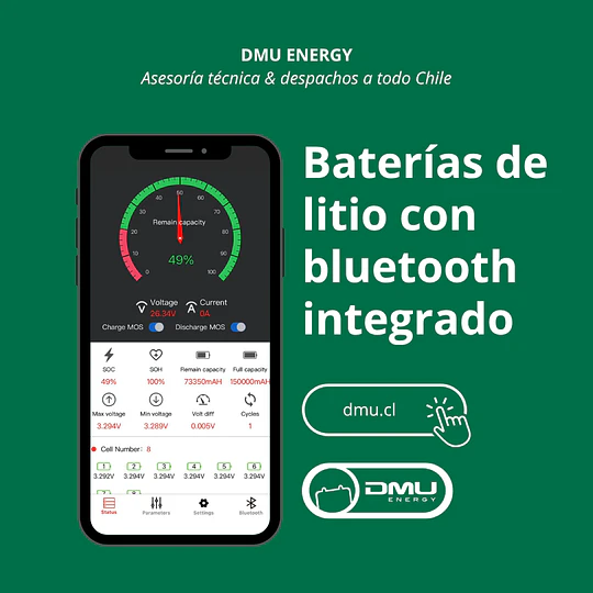 Batería de Litio 12V 100Ah 1.28kWh Ciclo Profundo LiFePO4 con Bluetooth LFP12100 Leoch (tecnología de última generación)