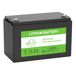 Batería de Litio 12V 100Ah 1.28kWh Ciclo Profundo LiFePO4 con Bluetooth LFP12100 Leoch (tecnología de última generación)