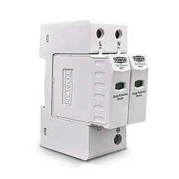Protector SPD AC para 220V previene sobretensiones y descargas atmosférica (supresor de transientes AC) 275Vac Máx. 2P