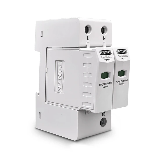 Protector SPD AC para 220V previene sobretensiones y descargas atmosférica (supresor de transientes AC) 275Vac Máx. 2P