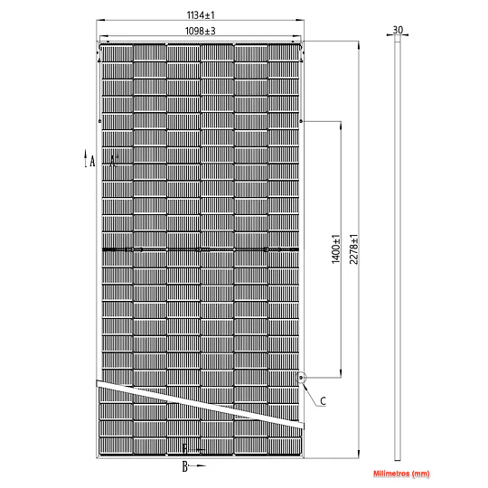 Panel Solar 580W Monocristalino Bifacial & N-Type de Alto Rendimiento con autorización SEC y certificaciones ISO, CE, TUV, entre otras