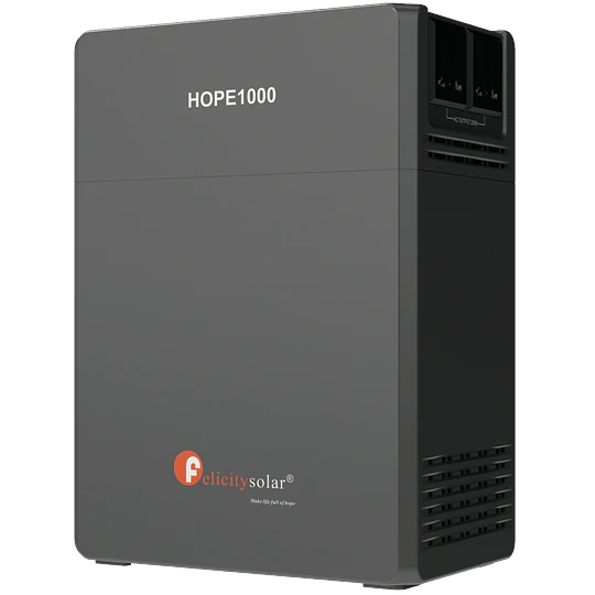 Estación de energía portátil con batería de litio 1kWh 220Vac 250W LiFePO4 con Inversor, Batería y Controlador MPPT Solar 12-36V HOPE1000 Felicity Solar