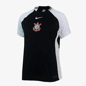Camisa Nike Corinthians II 25/26 Torcedora Pro Feminina - Preto+Branco