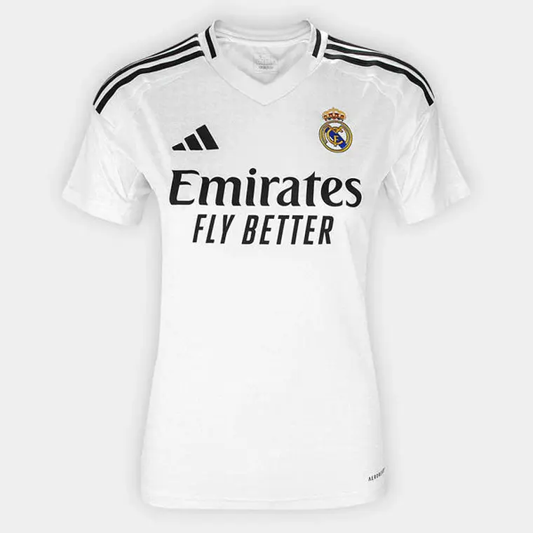 Camisa Real Madrid Home 24/25 Torcedor Adidas Feminina - Branco 1