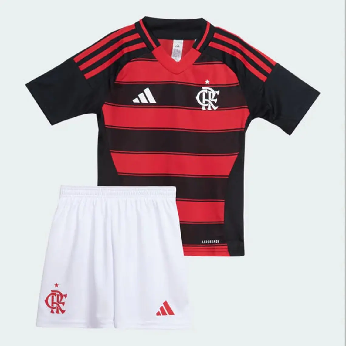 Conjunto Infantil CR Flamengo l 2025/26 Rubro-Negro - Modelo Torcedor Lançamento 1