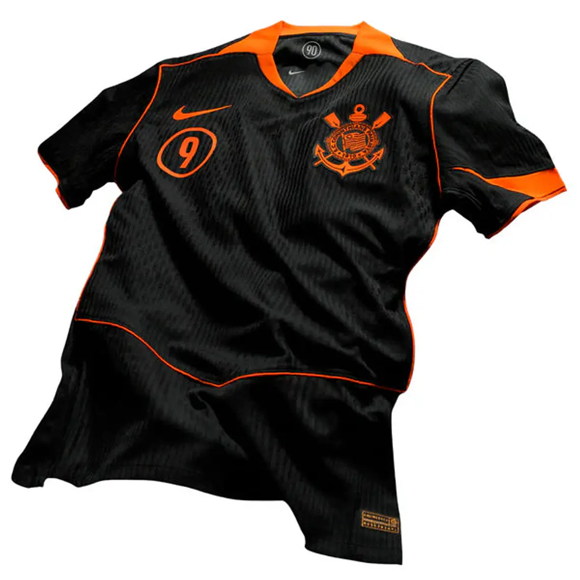 Camisa Corinthians III 25/26 s/n Torcedor Nike Total 90 Masculina - Preto+Laranja 3