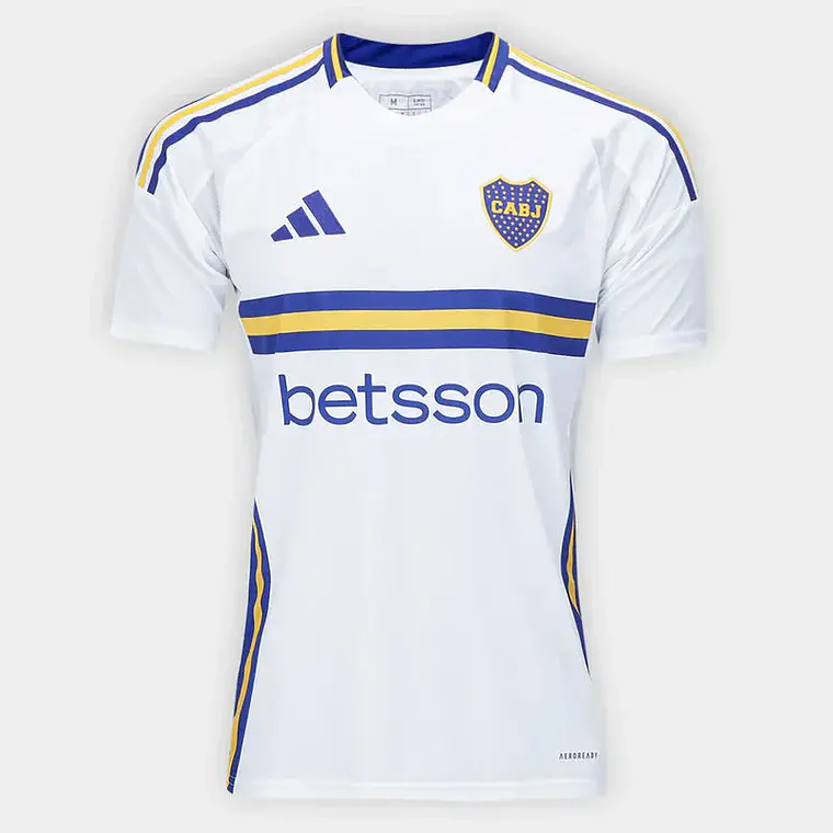 Camisa Boca Juniors Away 2025 s/n° Torcedor Adidas Masculina - Branco+Azul 1