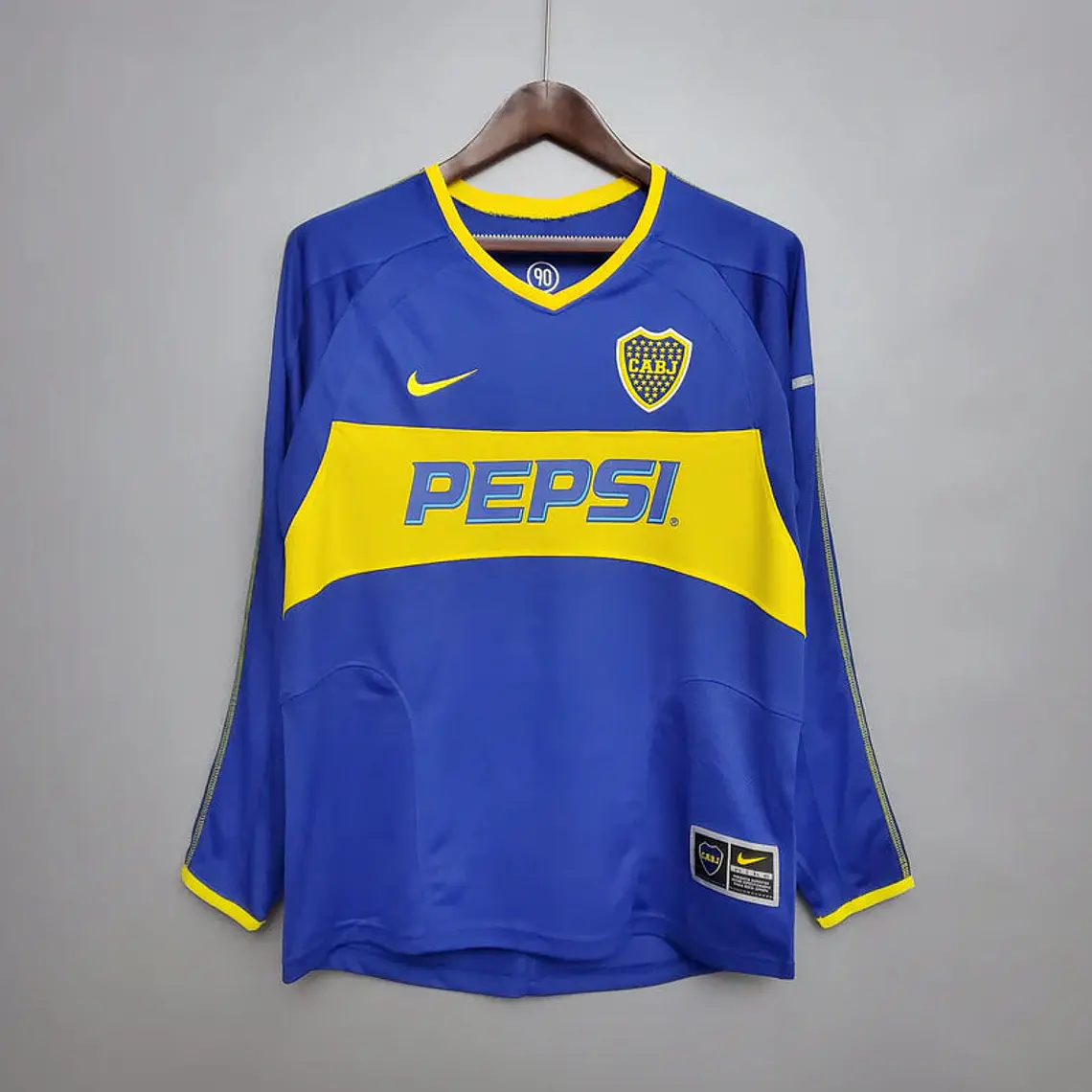 Camisa Manga Longa Boca Juniors 03/04 Nike - Azul e Amarelo 1