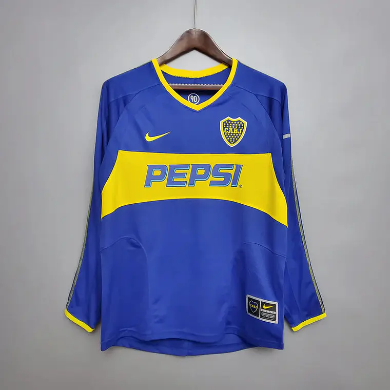 Camisa Manga Longa Boca Juniors 03/04 Nike - Azul e Amarelo 1