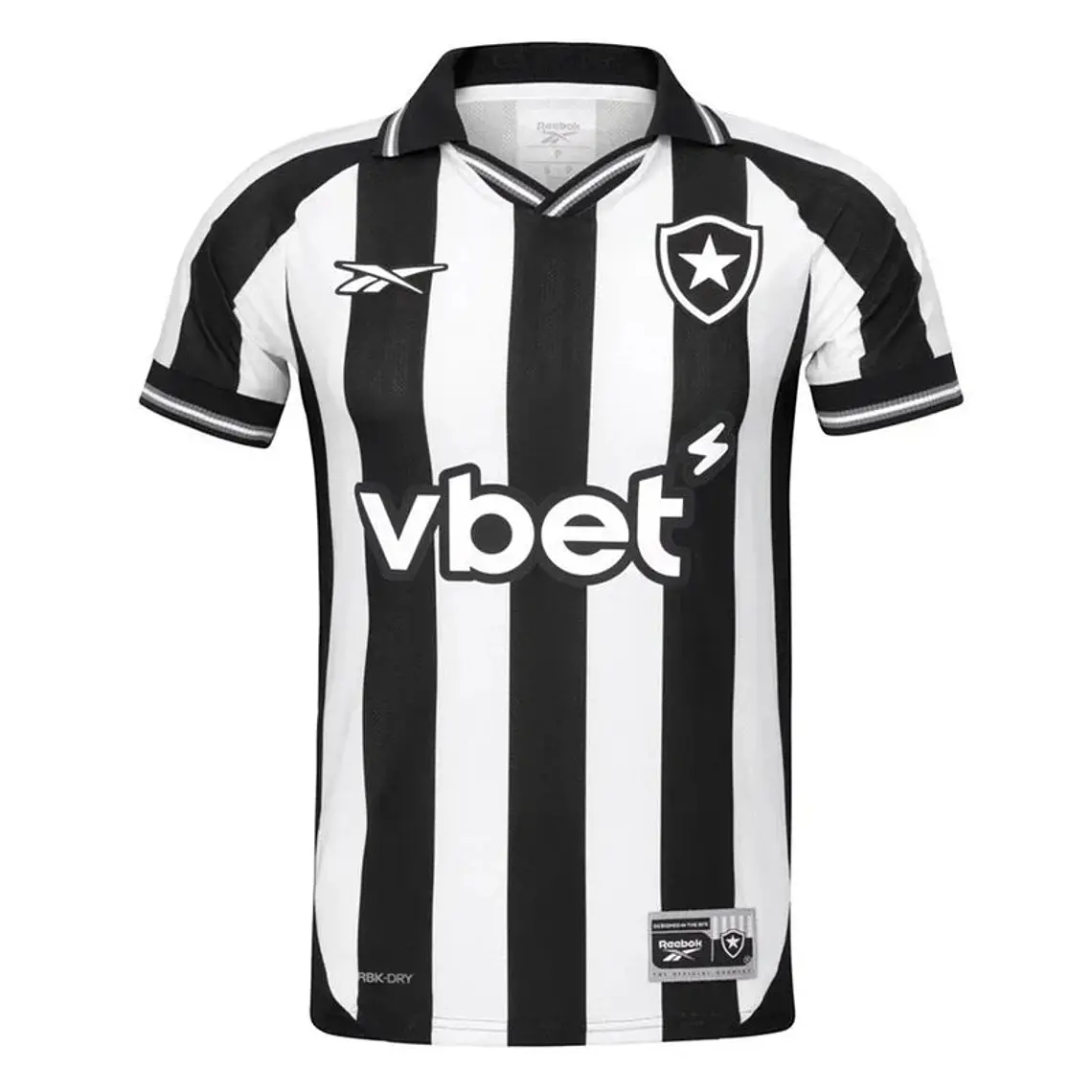 Camisa Botafogo I 25/26 s/n Torcedor Reebok Masculina - Branco+Preto 3