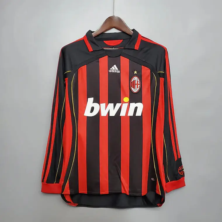 Camisa Manga Longa Milan 06/07 Adidas - Preto e Vermelho 1