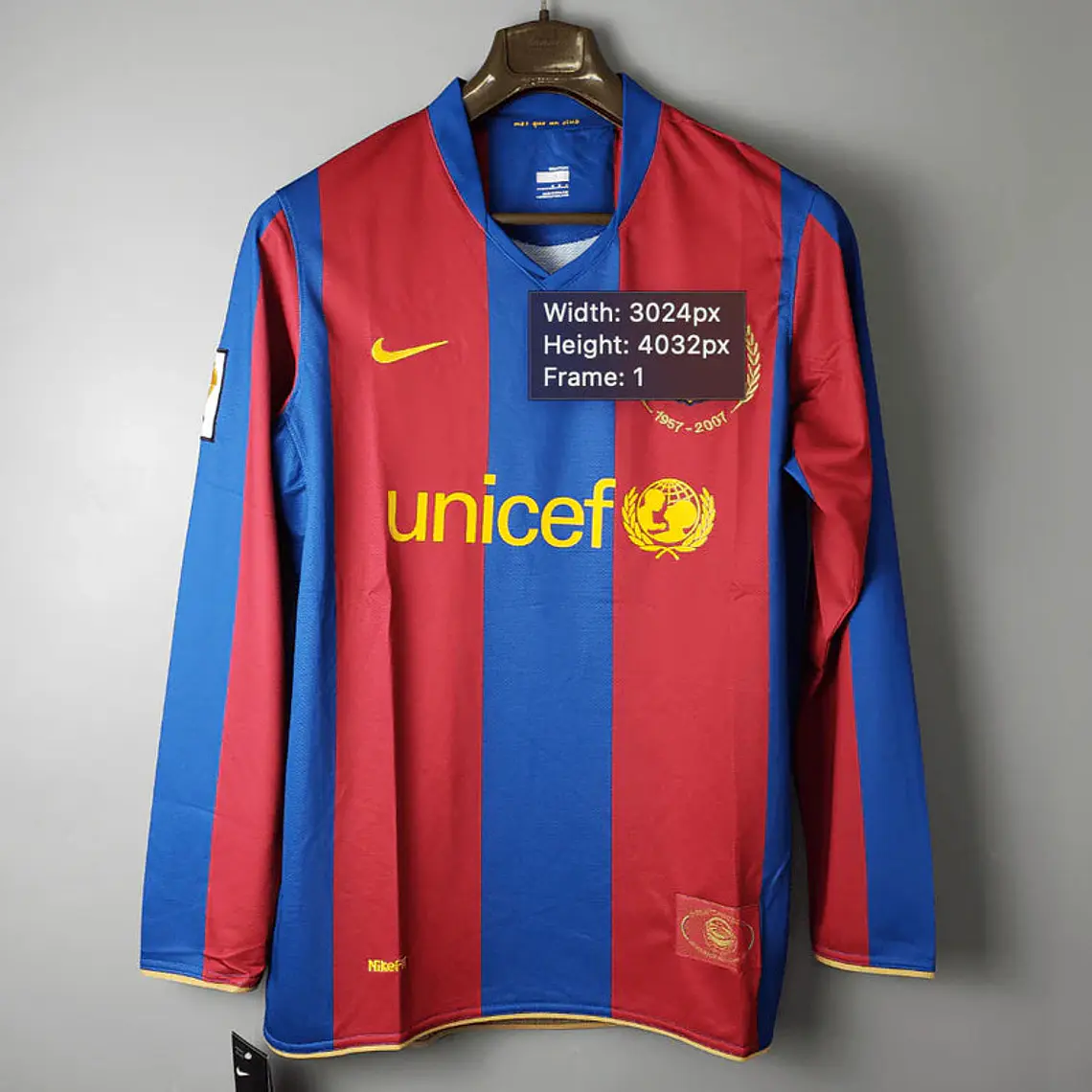 Camisa Manga Longa Barcelona 07/08 Nike - Grená 1