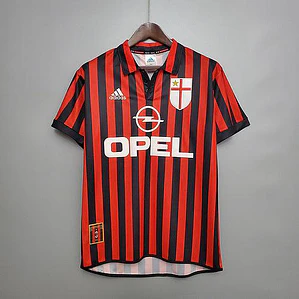 Camisa Milan Retrô 1999/2000 Vermelha e Preta - Adidas