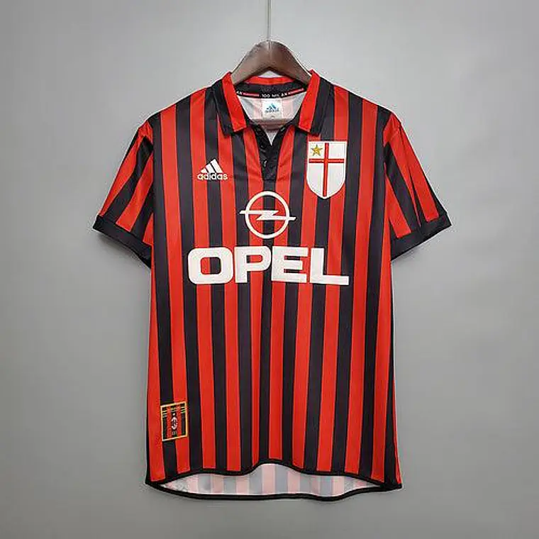 Camisa Milan Retrô 1999/2000 Vermelha e Preta - Adidas 1