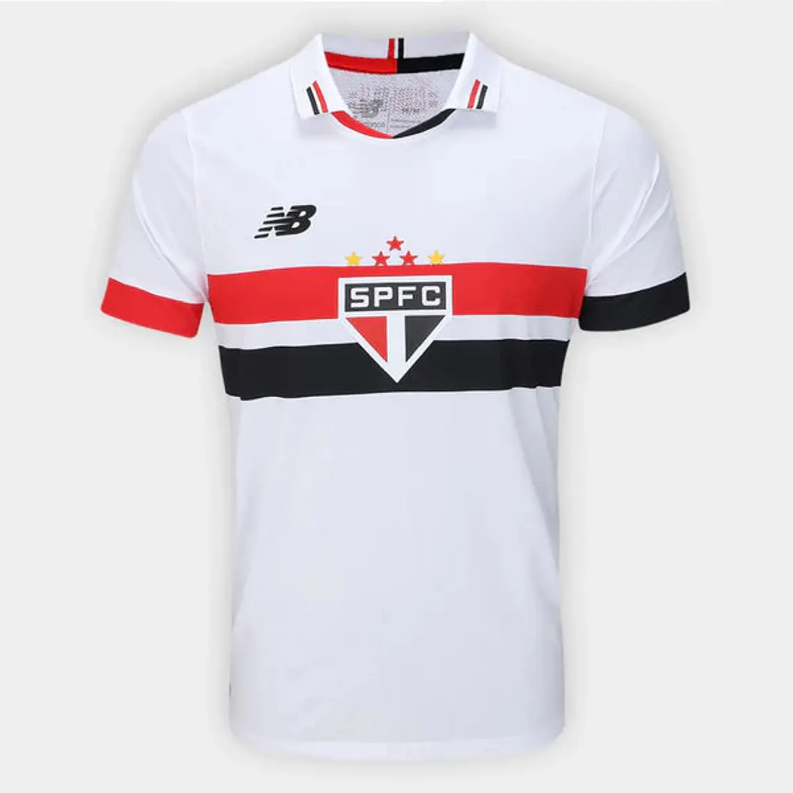 Camisa São Paulo I 24/25 Torcedor New Balance Masculina - Branco e Vermelho 1