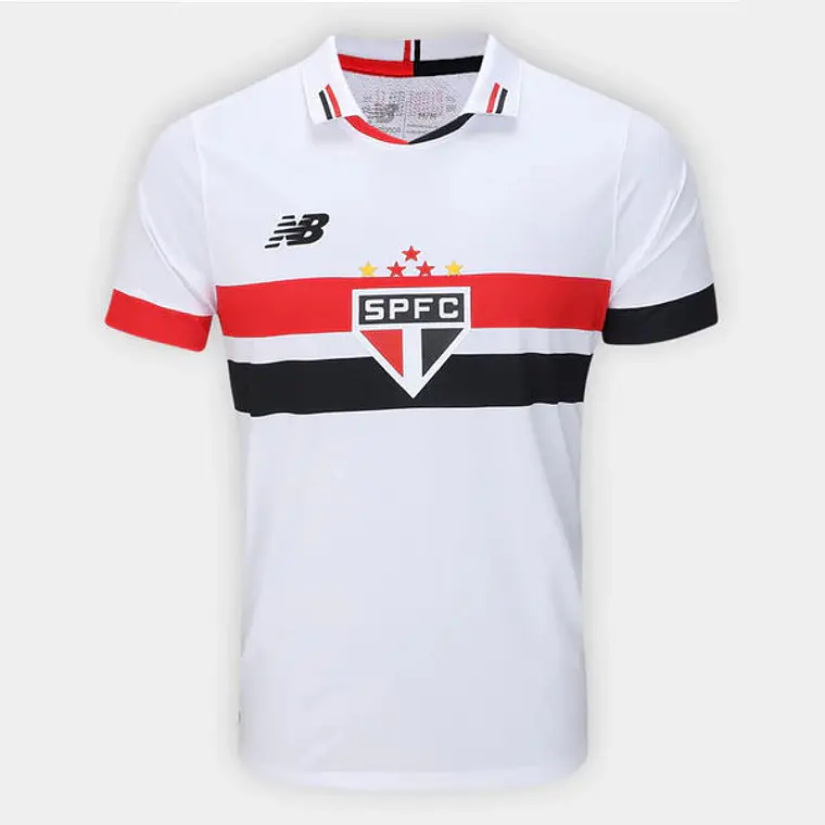 Camisa São Paulo I 24/25 Torcedor New Balance Masculina - Branco e Vermelho 1