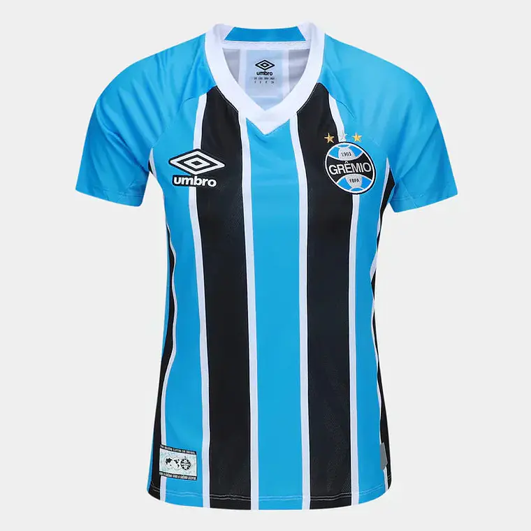 Camisa Grêmio I 25/26 Torcedor Umbro Feminina - Azul+Preto 1