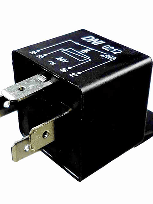 Relé universal 24 v, 40 amp, 4 terminales con soporte