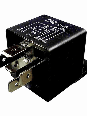 Relé universal 12v, 40-10 amp, 5 terminales con soporte