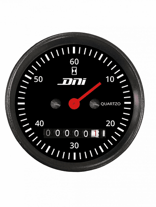 Horómetro Aro Negro y Fondo Negro 52mm Bivolt Universal.