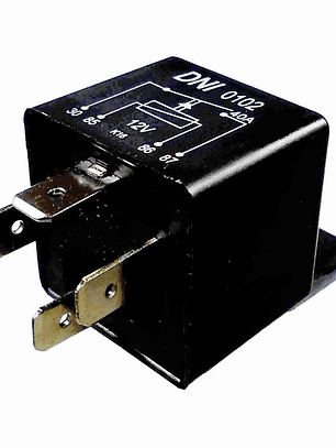 Relé Aux universal 12v 40 am 4 terminales con soporte