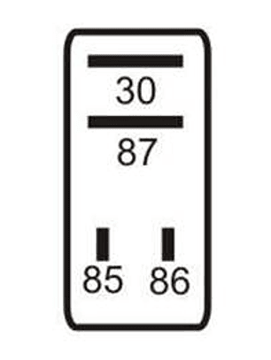 Mini Relé 12v, 30 amp, 4 terminales (2 de 2,8mm y 2 de 6mm)