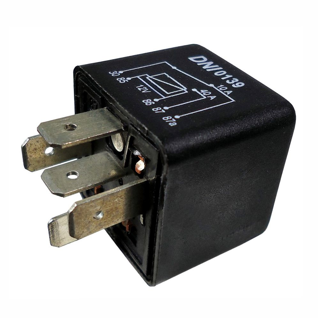 Relé Auxiliar Reversor 40/10A – 12V, 5 terminales 1