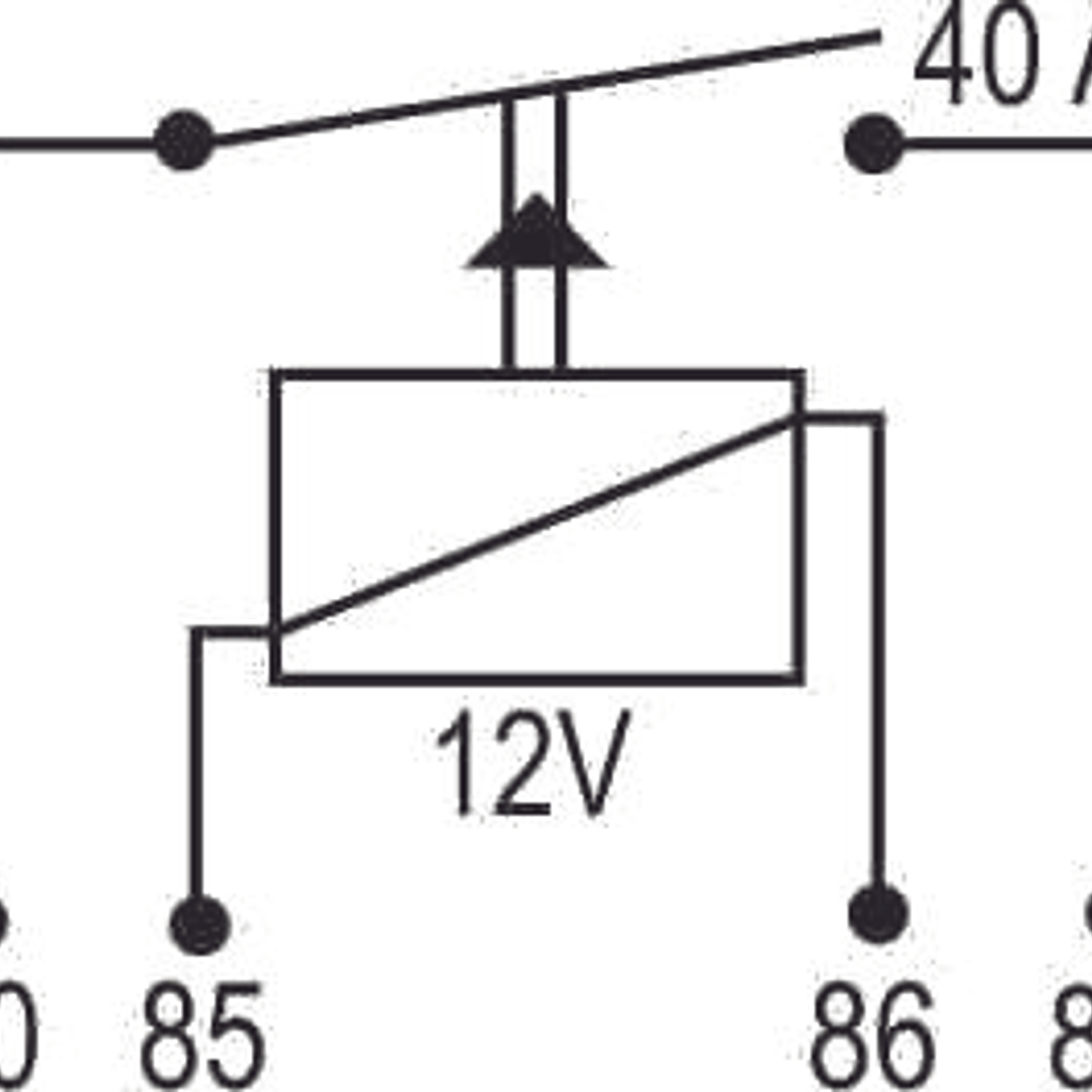 Relé aux 12v, 40 amp, 4 terminales invertidos 0101 3