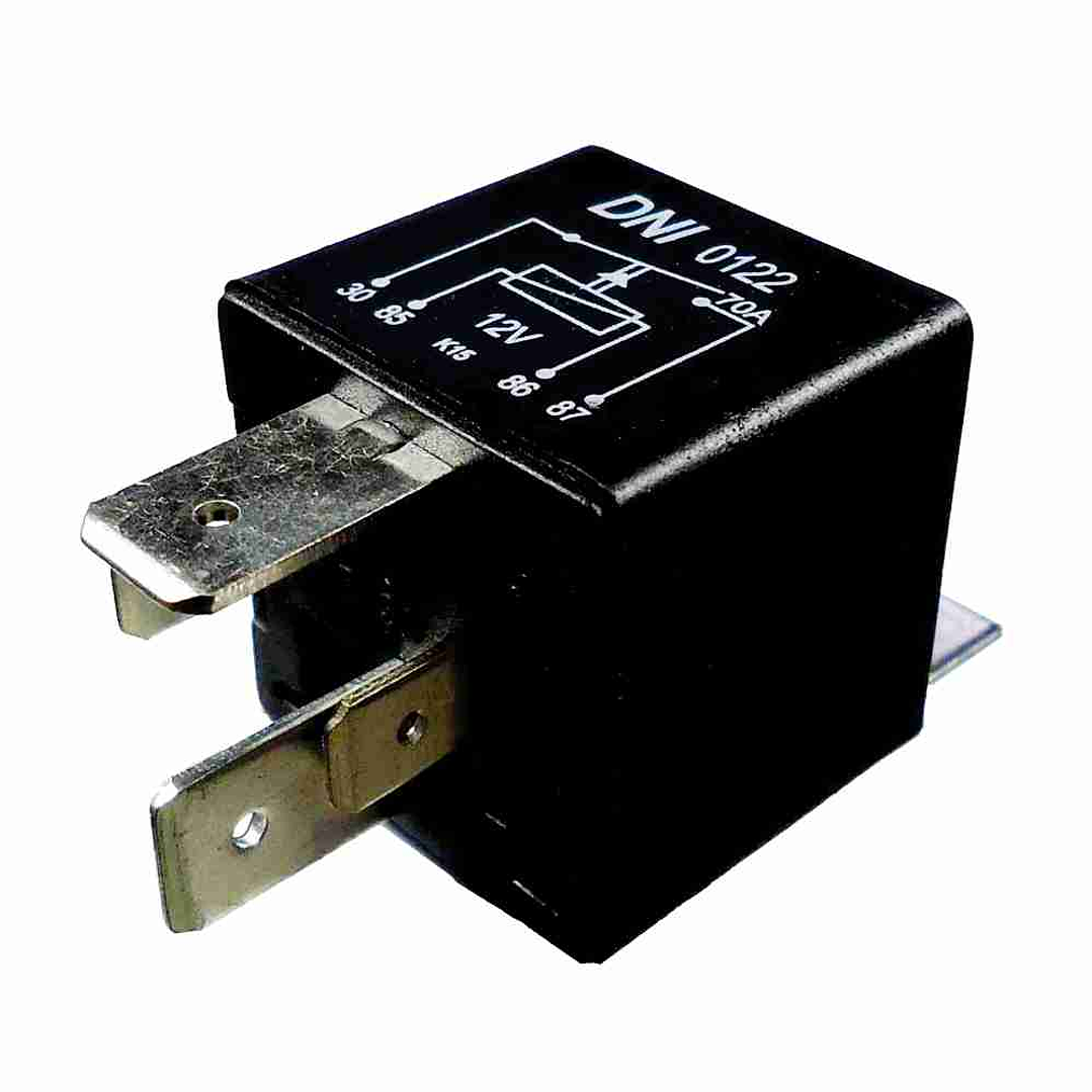 Relé 12v 70 am, 4 patas con soporte 0122 1