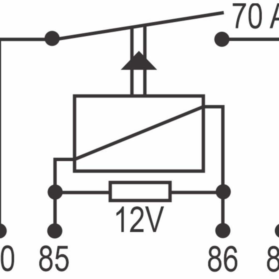 Relé 12v 70 am, 4 patas con soporte 0122 3