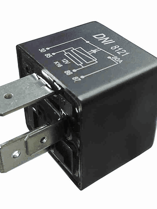 Relé aux 12V 80 amp, 4 terminales (dos largos)   8121