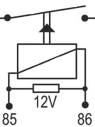 Micro Relé  aux 12v, 4 terminales tipo aguja  8124