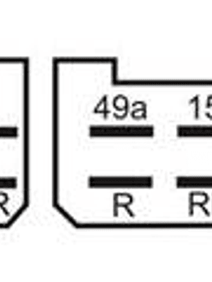 Relé intermitente 12V, 10 terminales con soporte, negativo en la carcasa  0810
