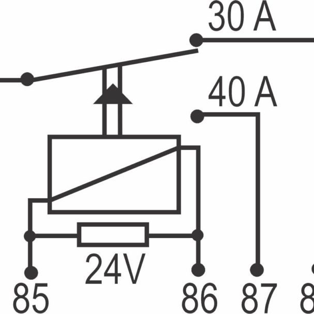 Relé 24v 40-30 amp, 5 terminales  0215 3