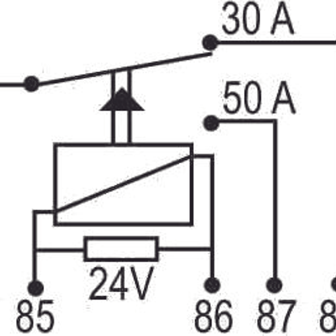 Relé Auxiliar Reversor Universal 50/30A 24V 5 terminales  8215 3