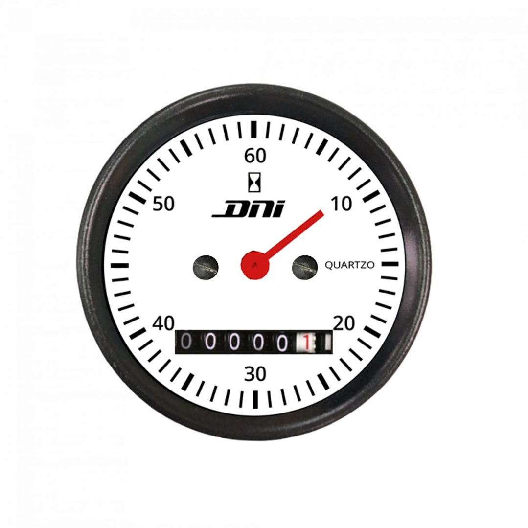 Horómetro Aro Negro y Fondo Blanco Con Iluminación Bivolt Universal  4501-BR 1