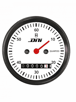 Horómetro Aro Negro y Fondo Blanco Con Iluminación Bivolt Universal  4501-BR