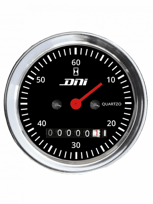  Horómetro Aro Cromado y Fondo Negro Con Iluminación Bivolt Universal 4504