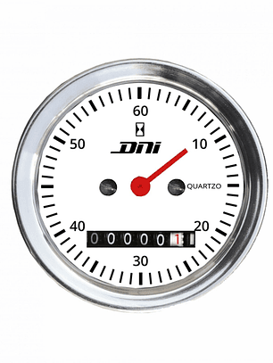 Horómetro Aro Cromado y Fondo Blanco Con Iluminación Bivolt Universal 4504-BR