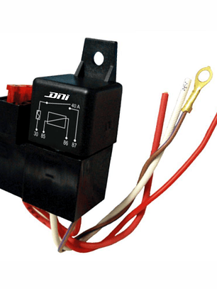 Relé universal con Soquete y fusible 24V 40A, 4 Terminales con soporte 0210