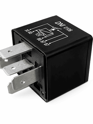Relé aux doble 12V 2x25A N.A con soporte   0106