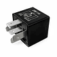 Relé aux doble 12V 2x25A N.A con soporte   0106 - Miniatura 1