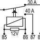 Relé aux reversor 12V  30/40 A, 5 terminales tipo aguja  8119 - Miniatura 3