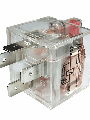 Relé aux inversor transparente con iluminacion led 12V 30/40A 4 terminales  8101