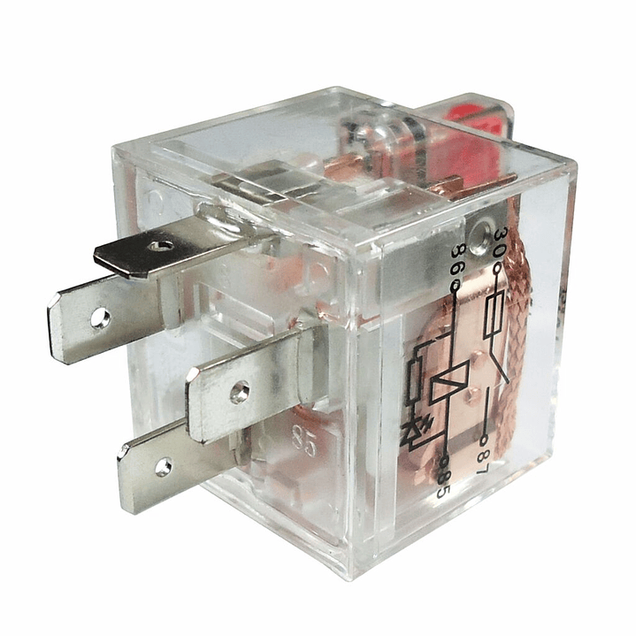 Relé aux inversor transparente con iluminacion led 12V 30/40A 4 terminales  8101 1