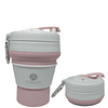 Vaso plegable reutilizable 480 ML  rosado claro