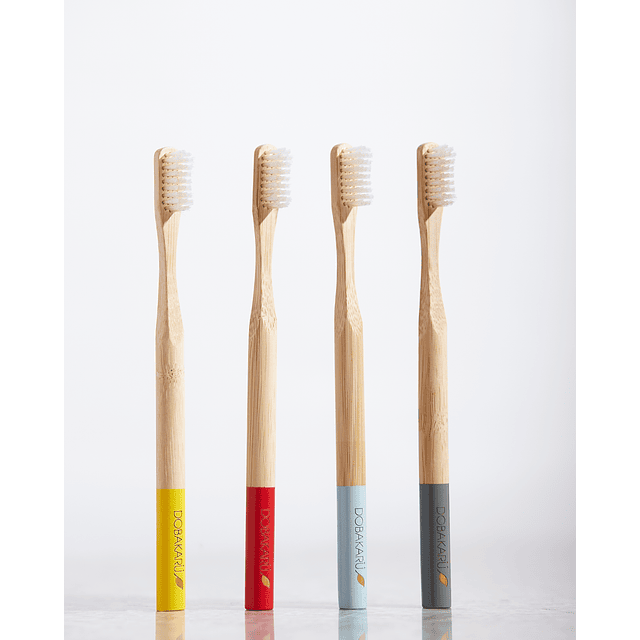 Cepillo dental bambú cerdas medias libres de petróleo 