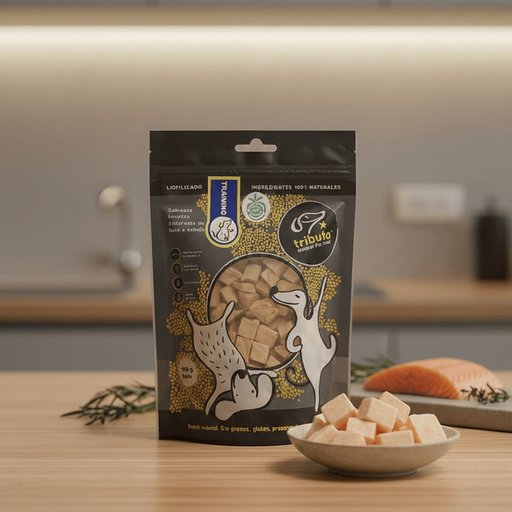 Snack Premium Tributo Training de Salmón 100gr 2